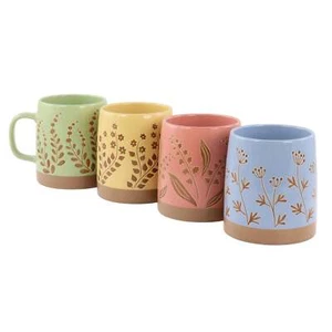 Gibson Home Garcelle Set di 4 tazze rotonde in gres 18 oz 4 pezzi in disegni assortiti - Foto 1 di 1