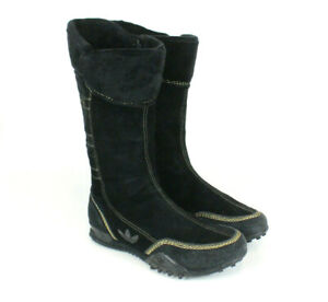 black adidas boots with fur