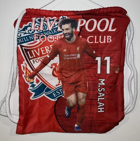 Mo Salah Liverpool Gym Bag Drawstring Football Club Premier League Double Sided Cover