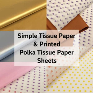 Printed Polka Dot Tissue Paper Spots Acid Free & Coloured– 500x750mm & 450x700mm - Picture 1 of 31