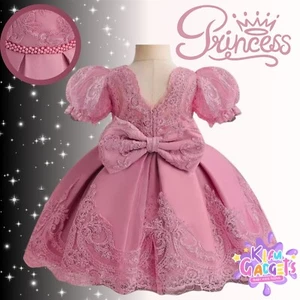 GIRL PARTY DRESS LUXURY EMBROIDERY Lace Baby Dress Flower Girls Wedding Birthday - Picture 1 of 18