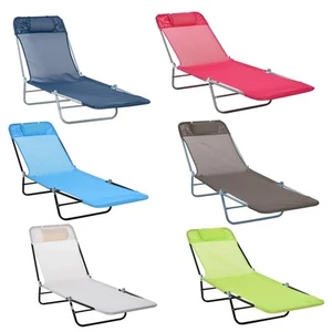 Outsunny Mesh Outdoor Reclining Lounge Chair Lightweight & Portable & Strong - Picture 1 of 67