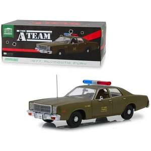 GREENLIGHT 1/18 THE A-TEAM 1977 PLYMOUTH FURY U.S. ARMY POLICE 19053 - DEFEKT - Bild 1 von 2