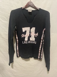 Vintage Hard Rock Cafe Las Vegas / Women’s Medium / Long Sleeve Pink And Black - Picture 1 of 8