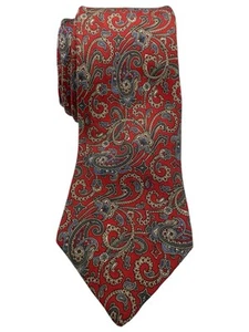 Christian Dior Mens Neck Tie Red Paisley Silk 59x3.5” - Picture 1 of 2