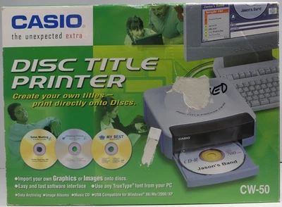 BRAND NEW | Casio CW-50 CD/DVD Thermal Disc Title Printer Print Directly on CDs - Image 1 of 4