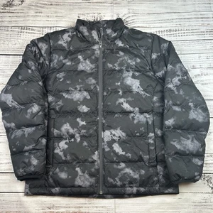 Chaqueta acolchada The North Face 550 negra con estampado de tinte talla para hombre grande plumón de ganso cremallera - Imagen 1 de 10
