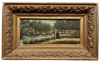 RARE NAPOLEON & JOSEPHINE AT LAKE MALMAISON - ANTIQUE OIL PAINTING SIGNED c.1906 - Image 1 of 4