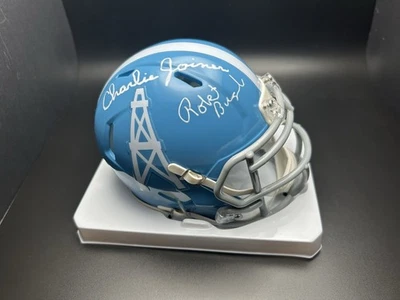 Mini casco retro firmado por Robert Brazile Charlie Joiner Engrasadores certificado de autenticidad JSA Foto 1 de 4