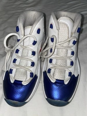 Reebok Question Mid Blue Toe Kids Preschool Size 2 Boys - Image 1 of 4