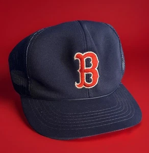 Vtg Boston Red Sox *BROKEN* SnapBack Hat  Adjustable 80s Mesh Baseball Sewn Logo - Picture 1 of 12