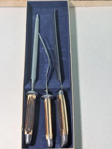 Vintage Queen Cutlery Co 3 Piece Carving Set - Picture 1 of 13
