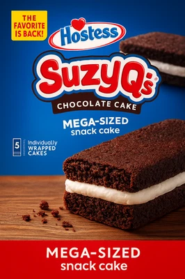 🔥Nuevo Mega Pastel Relleno Cremoso de Chocolate SUZY Q’s Anfitriona Edición Limitada 13oz Foto 1 de 4