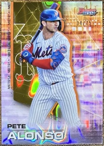 Pete Alonso 2021 Bowman's Best Gold Lava Refractor #34/75 NY Mets #45 - Picture 1 of 2
