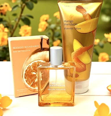Bath & Body Works MANGO MANDARIN Eau de Toilette 1.7oz & Shimmer Lotion 6 OZ NUEVO Foto 1 de 4