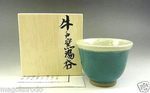 o5037,JPN,Folk craft movement, Ushinoto Wear, SENCHA greentea teacup.  - Picture 1 of 7