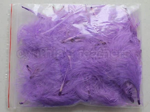 8g (1/4Oz+) Lavender 1~3" Turkey Marabou Feathers for crafting, 50~70 counts - Picture 1 of 2