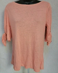 Ann Taylor Womens Shirt Top Blouse Size S Small Orange Linen - Picture 1 of 12
