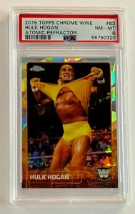 2015 Topps Chrome WWE #83 Hulk Hogan Atomic Refractor PSA 8 NM-MT - Picture 1 of 2