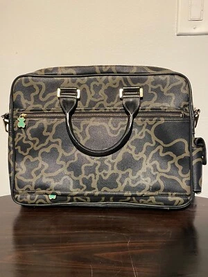 TOUS Bear Print 15" Vintage Laptop Shoulder Bag Carrier - Image 1 of 4