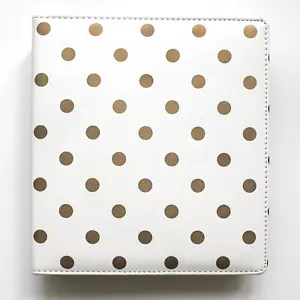 Heidi Swapp Planer Organizer Vinyl Mappe 8"x8 3/4"x2" Gold Tupfen Scrapbo - Bild 1 von 11