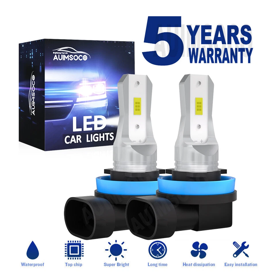 White H11 CSP LED Headlights Low Beam Bulbs Kit For Buick Encore 1.4L 2013-2021 - Image 1 of 4