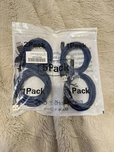 5 Pack 1-10' 2-6' 2-3'  iPhone Charger Apple USB Fast Charging Cable Cord NEW!! - Picture 1 of 1