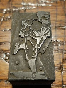 Vintage Letterpress Printing Block Advertising Logo- Sports Player-B2 - Picture 1 of 7