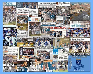 Stampa collage giornale KC Royals 2015 World Series. Stampa 8x10" o 16x20" - Foto 1 di 2