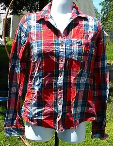CAMISA HOLLISTER CALIFERIA S ABOTONADA ROJA VERDE AZUL CUADROS EMBLEMA DE PÁJARO MARRÓN - Imagen 1 de 1