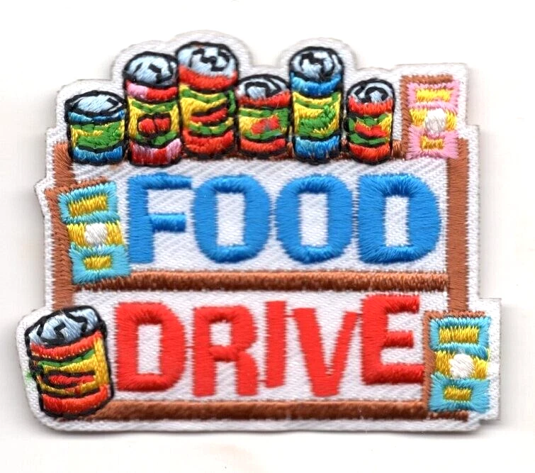 FOOD DRIVE Iron On Patch Charity Donation Gift - Image 1 of 1