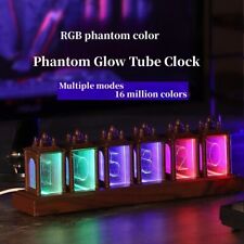 Digital Nixie Tube Clock RGB LED Glows Table Clock for Gamers