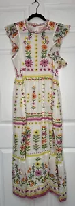Banjanan Betty Damen XL in Flora Sommer weiß mit Taschen Boho Cottagecore Fee - Bild 1 von 8