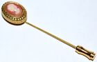 Vintage Cameo Stick Pin White Bust On Carnelian Tone Backdrop Goldtone Frees And H