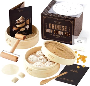 Original Chinese Soup Dumpling Steamer Kit | Bamboo Steamer Basket Set | Unique - Picture 1 of 9