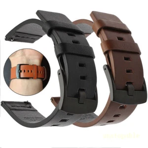 18mm 20mm 22mm 24mm Genuine Leather Wristband Watch Strap Band Bracelet UNIVERSL - Picture 1 of 11