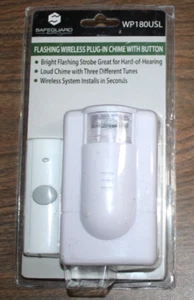 NIB SAFEGUARD WP180USL FLASHING WIRELESS PLUG-IN DOORBELL CHIME W/ STROBE LIGHT - Picture 1 of 2