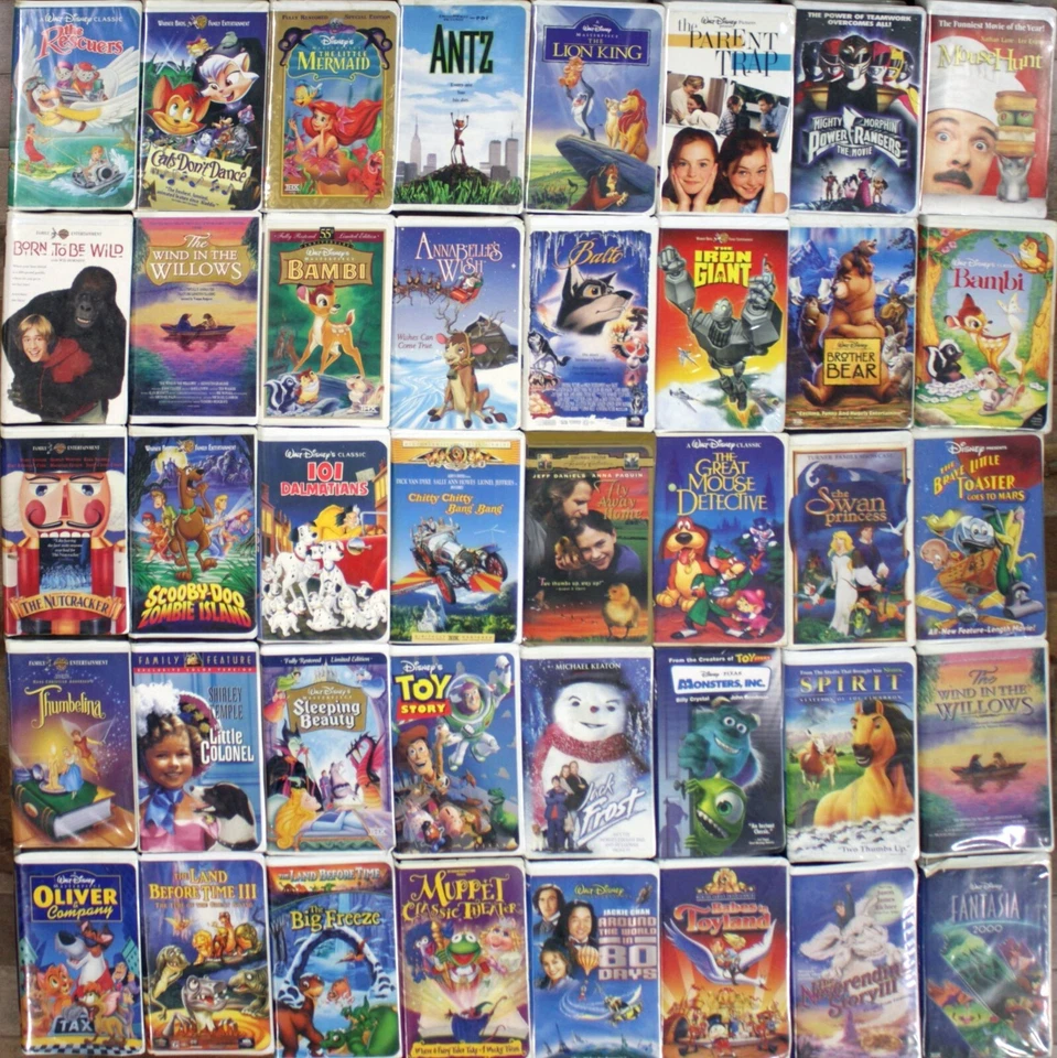 Bulk VHS Lot of 40 (Clamshell) Disney Bambi Little Mermaid Giant Toaster Monster - Image 1 of 1