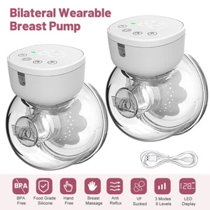 Double Electric Breast Pump Portable Wearable HandsFree Automatic Silent Milker - Picture 1 of 12