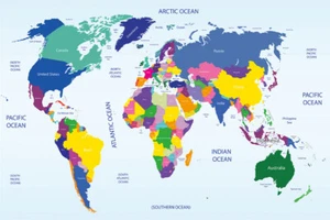 150 X 100CM Mapa del Mundo Nombre del País Póster Premium Mapa Arte Decoración - Imagen 1 de 10