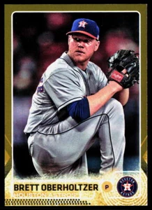 2015 Topps #673 Brett Oberholtzer Gold #/2015 - Picture 1 of 2