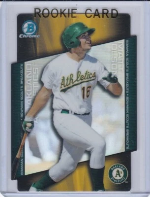 Tarjeta de novato Matt Olson 2014 Bowman cromada RARA TROQUELADA $$ RC A's Baseball Braves Foto 1 de 2