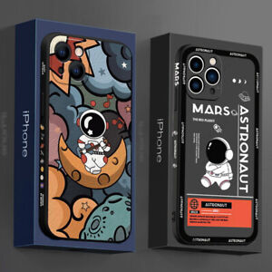 Hülle für iPhone 15 14 13 Pro Max 12 11 XR Astronauten-Silikon Handy Case Cover