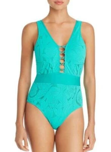 Nuevo con etiquetas Traje de baño de una pieza verde crochet todo vestido frente inmersión 8 mmy16 - Imagen 1 de 2