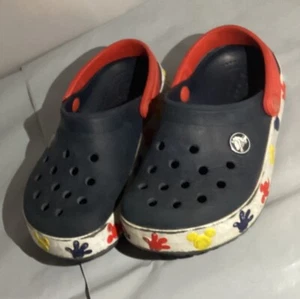 Crocs Disney Kids Fun Lab Mickey Mouse Clog Child Sz 10 Navy w/White Red Yellow - Picture 1 of 4