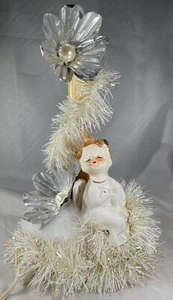 Vintage Electric Candelabra Decorated With White Angel Figurine & Reflectors - Picture 1 of 7