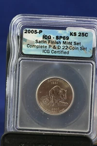 2005 P Satin Finish Kansas State Quarter ICG SP69 - Picture 1 of 3
