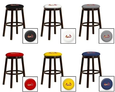Taburete de bar St. Louis Cardinals MLB de 24" o 28" de alto madera marrón capuchino giratorio   Foto 1 de 4