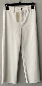 COPPER KEY GIRLS WHITE FLAT FRONT RAW HEM JEANS SIZE 10 NWT - Picture 1 of 8
