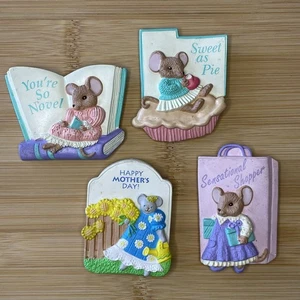 Lot Of 4 Vintage Avon Mouse Favorite Times Collection Magnets Shop - Picture 1 of 4